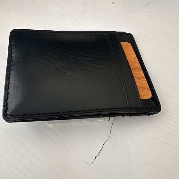 Fossil Black Leather Card Holder - Picture 1 of 2